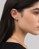 Solid Gold Diamond Wishbone Huggies | 14ct Solid Gold/Diamond