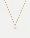 Solid Gold Initial Mini Pendant Necklace - C | 14ct Solid Gold