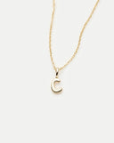 Solid Gold Initial Mini Pendant Necklace - C | 14ct Solid Gold