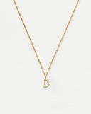 Solid Gold Initial Mini Pendant Necklace - D | 14ct Solid Gold