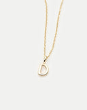 Solid Gold Initial Mini Pendant Necklace - D | 14ct Solid Gold