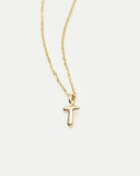 Solid Gold Initial Mini Pendant Necklace - T | 14ct Solid Gold