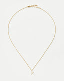 Solid Gold Initial Mini Pendant Necklace - Y | 14ct Solid Gold