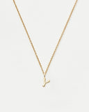 Solid Gold Initial Mini Pendant Necklace - Y | 14ct Solid Gold