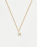 Solid Gold Initial Mini Pendant Necklace - M | 14ct Solid Gold