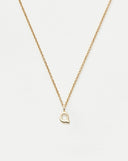 Solid Gold Initial Mini Pendant Necklace - Q | 14ct Solid Gold