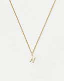 Solid Gold Initial Mini Pendant Necklace - N | 14ct Solid Gold