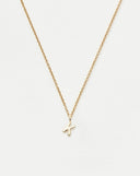 Solid Gold Initial Mini Pendant Necklace - K | 14ct Solid Gold