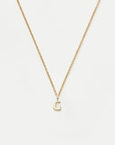 Solid Gold Initial Mini Pendant Necklace - G | 14ct Solid Gold