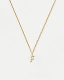 Solid Gold Initial Mini Pendant Necklace - F | 14ct Solid Gold