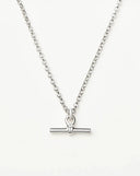 Chunky T-Bar Chain Necklace | Silver Plated