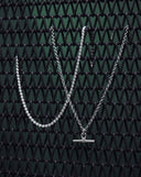Chunky T-Bar Chain Necklace | Silver Plated
