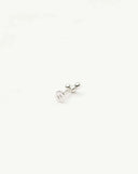 Solid Gold Trio Flat Back Stud Earring | 14ct White Gold