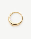Solid Gold Single Diamond Classic Dome Ring | 14ct Solid Gold/Diamond