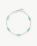 Magma Gemstone Charm Bracelet | Sterling Silver/Amazonite