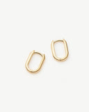 Solid Gold Ovate Mini Hoop Earrings | 14ct Solid Gold