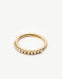 Solid Gold Half Eternity Pearl Ring | 14ct Solid Gold/Pearl