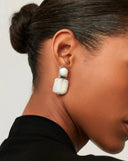Square Pearl Statement Earrings | Silver Plated/Pearl