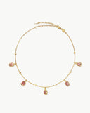 Lena Charm Choker | 18ct Gold Plated/Rhodochrosite