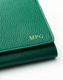 Leather Jewellery Roll | Malachite Green