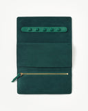 Leather Jewellery Roll | Malachite Green