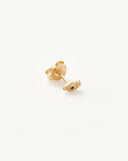 Solid Gold Evil Eye Single Stud Earring