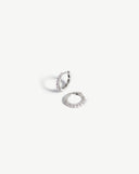 Solid Gold Classic Diamond Huggies | 14ct White Gold/Diamond