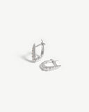 Solid Gold Claw Huggies | 14ct White Gold/Diamond