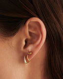 Solid Gold Claw Huggies | 14ct Solid Gold/Diamond