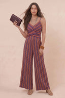 Striped Printed Sling Jumpsuit