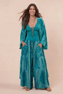 Printed Cardigan And Wide Leg Pants Set