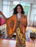 Unique Satin Paisley Print Batwing Sleeve Cardigan Shirt