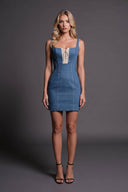 Lace-Up Design Mini Dress