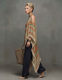 Casual Striped Tassel Asymmetric Shawl Top Two-Piece Set