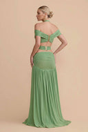 Strapless Top And Hollow Design Skirt Set