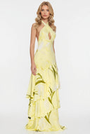 Halter-Neck Printed Maxi Dress