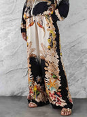 Exotic Jungle Print Zip-Up Long Sleeve Shirt