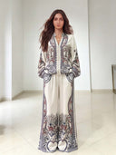 Elegant Paisley Print Wide Leg Pants