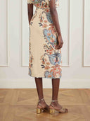 Casual Floral Print Wrap Tie Skirt