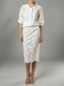 Elegant Floral Lace Jacket & Skirt Two-Piece Set