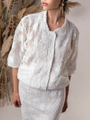 Elegant Floral Lace Jacket & Skirt Two-Piece Set