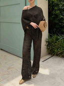 Resort Style Sheer Knit Cover-Up Two-Piece Set