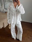 Unique Resort Jacquard Casual Loose Two-Piece Set