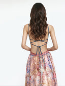 Bohemian Print Backless Spaghetti Strap Maxi Dress