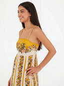 Bohemian Tropical Floral Beaded Strap Maxi Dress