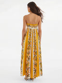 Bohemian Tropical Floral Beaded Strap Maxi Dress