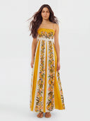 Bohemian Tropical Floral Beaded Strap Maxi Dress