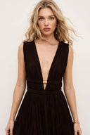 Deep V-Neck Maxi Dress