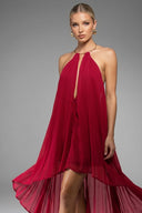Backless Irregular Hem Maxi Dress