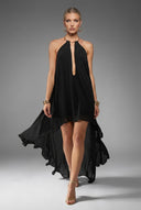 Backless Irregular Hem Maxi Dress